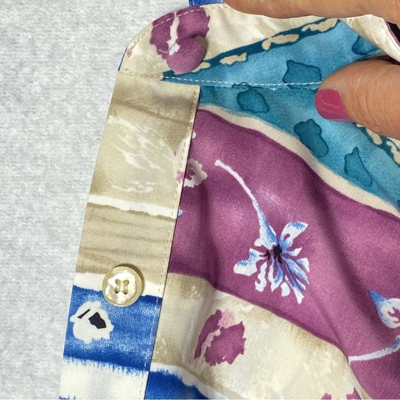 VTG ALFRED DUNNER Womens Plus 16 Multicolor Long Sleeve Collared Pullover Shirt - Picture 10 of 16